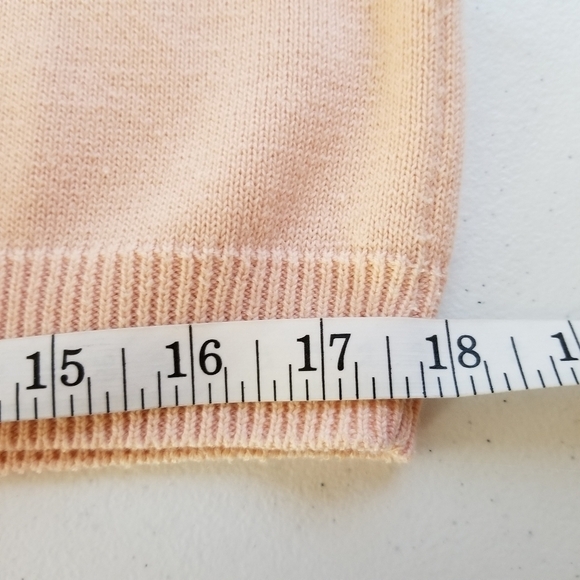 Alfred Dunner Petite‎ Large Peach Embroidered Floral Sweater V-neck Cottagecore - Picture 11 of 12